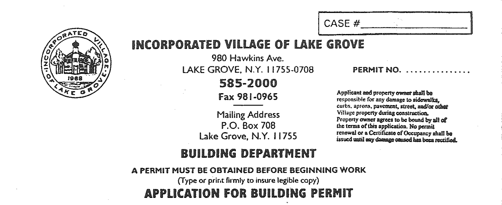 Access online forms from Village of Lake Grove Village of Lake Grove